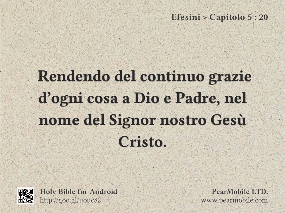 Efesini, Capitolo 5:20